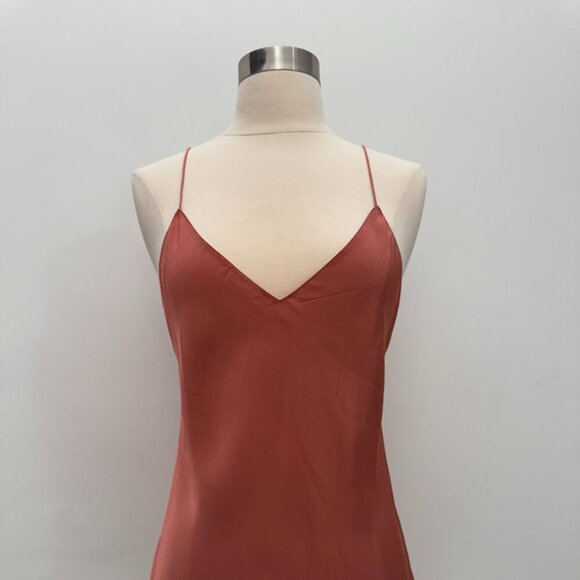 Theory Silk Georgette Spaghetti Strap Tank, Dusty Pink - Size Small - Picture 1 of 6